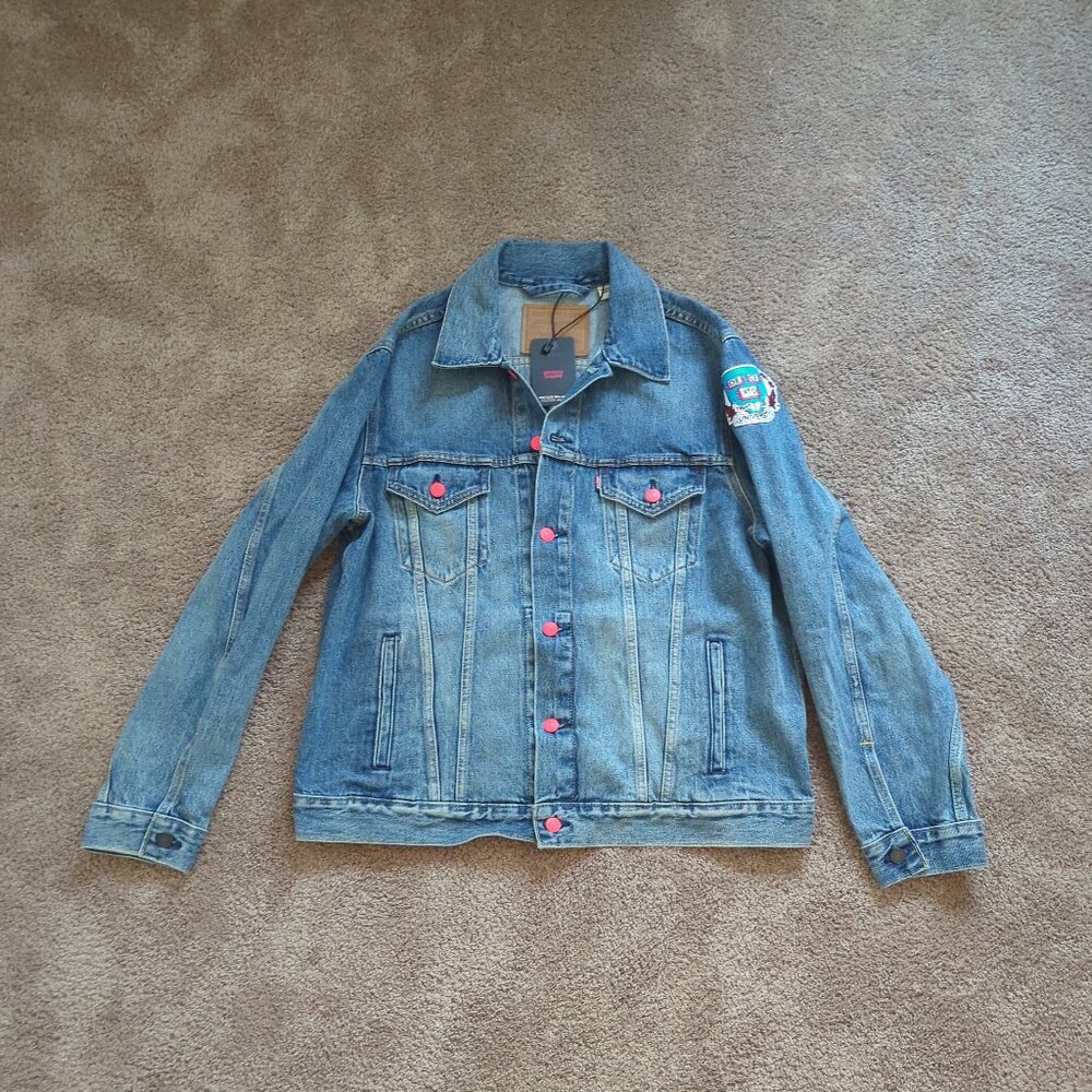 Levi's TEU Tight End University PE F&F Custom Denim Trucker Jacket Large